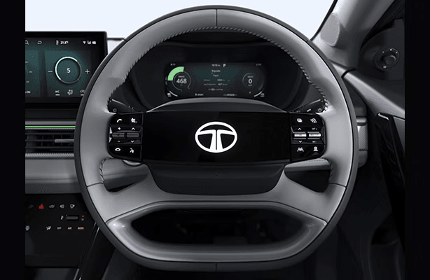 Smart Digital Steering Wheel with Touch Controls - Tata Curvv EV Advanced Technology