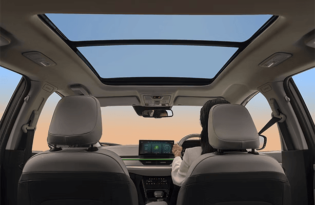 Voice Assisted Panoramic Sunroof with Mood Lighting - Tata Curvv EV Premium Features