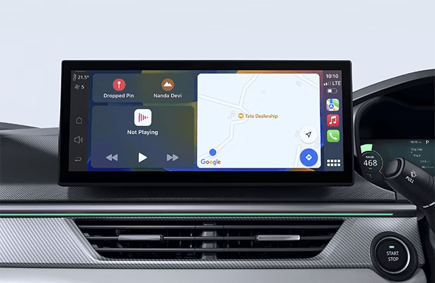 Wireless Android Auto and Apple CarPlay - Tata Curvv EV Connectivity