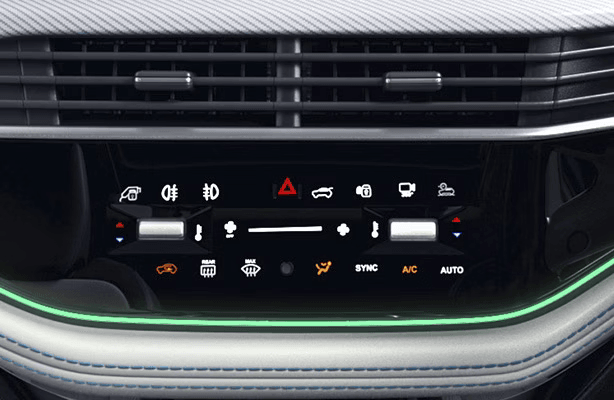 Tata Harrier EV Phygital Control Panel - Physical and Digital Controls