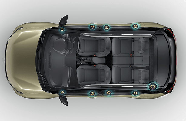 Tata Nexon JBL 9-speaker system with subwoofer for premium audio